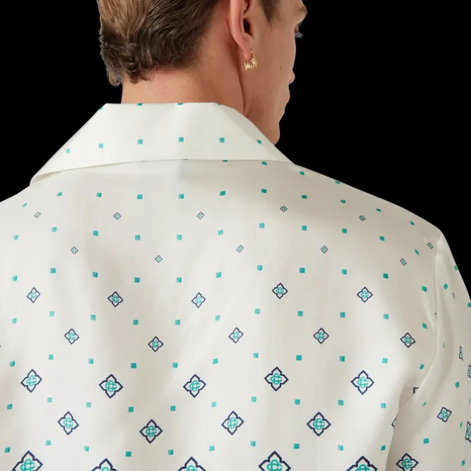 Gradient Monogram Short Sleeve Silk Shirt