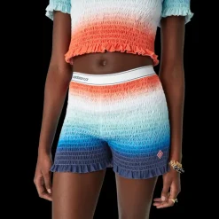 Gradient Shirred Shorts