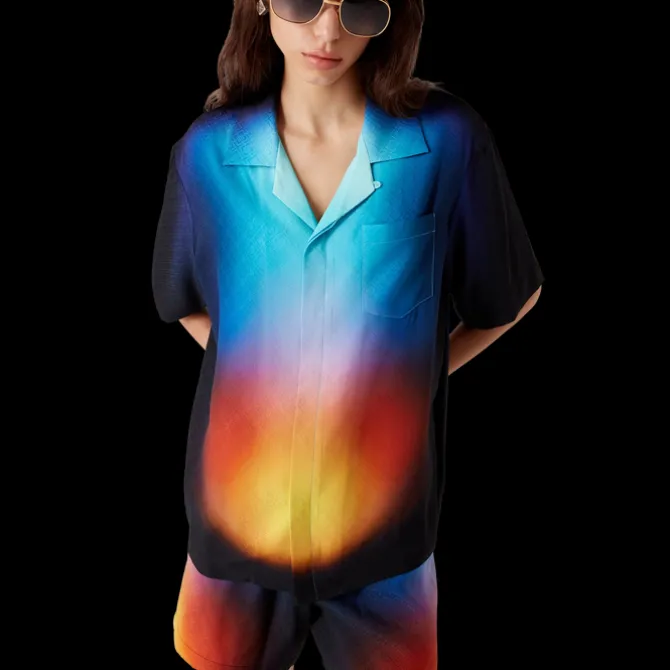 Gradient Silk Short Sleeve Shirt