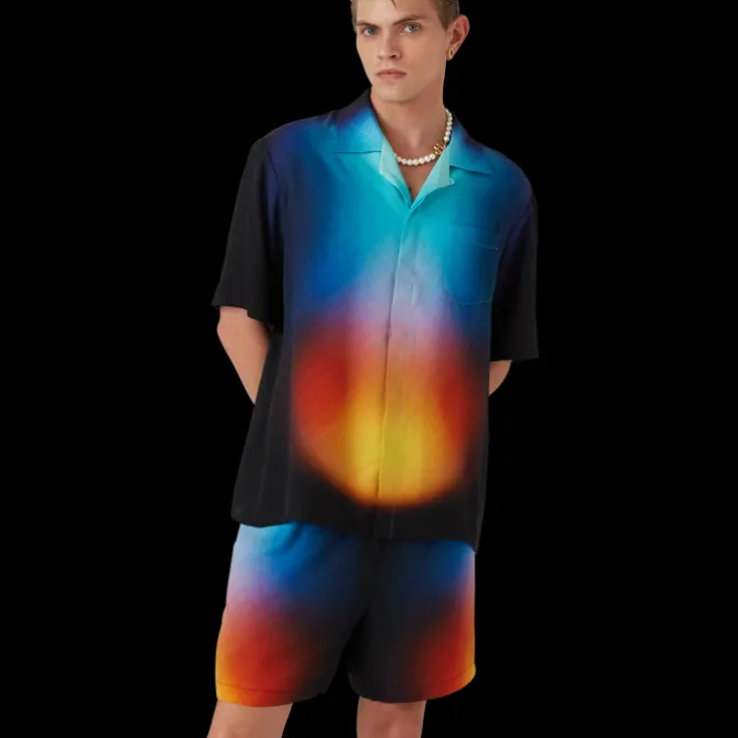 Gradient Silk Short Sleeve Shirt