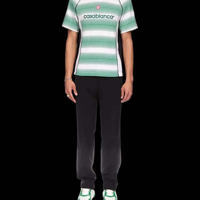 Gradient Stripe Panelled T-Shirt