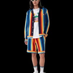 Gradient Stripe Towelling Shorts