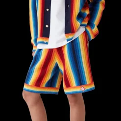 Gradient Stripe Towelling Shorts