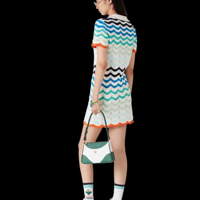 Gradient Wave Crochet Mini Dress
