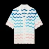 Gradient Wave Crochet Shirt