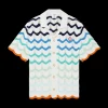 Gradient Wave Crochet Shirt