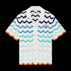 Gradient Wave Crochet Shirt