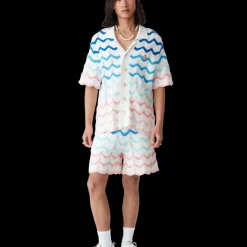 Gradient Wave Crochet Shirt