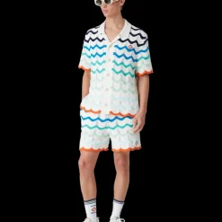 Gradient Wave Crochet Shirt