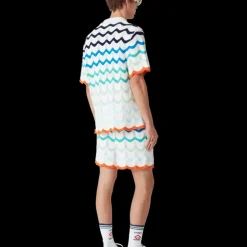 Gradient Wave Crochet Shirt