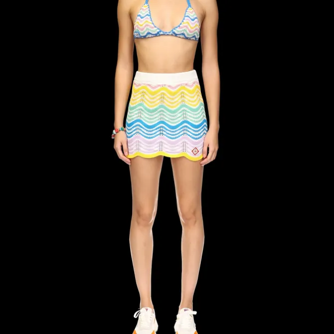 Gradient Wave Crochet Skirt