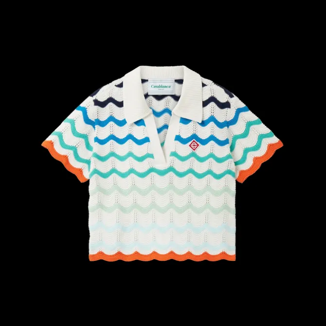 Gradient Wave Crochet Top