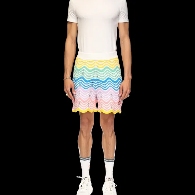 Gradient Wave Knit Shorts