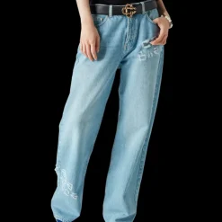 Graffiti Distressed Denim Jeans