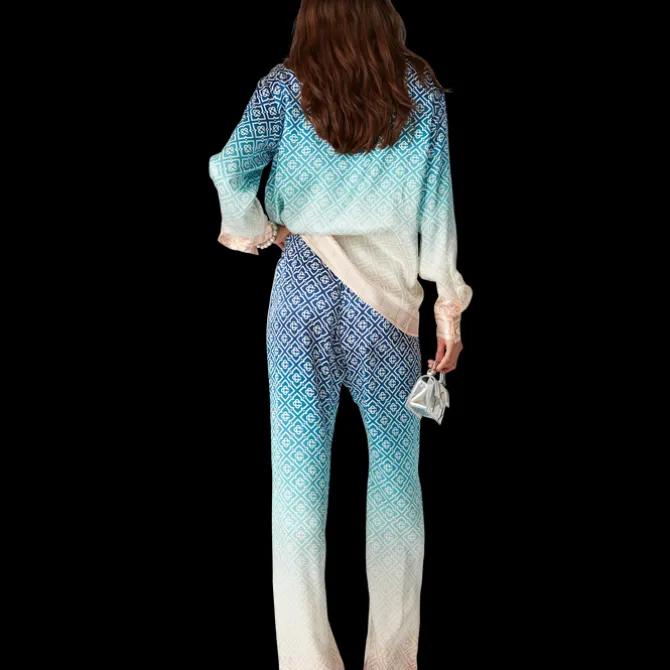 Jacquard Gradient Silk Trousers