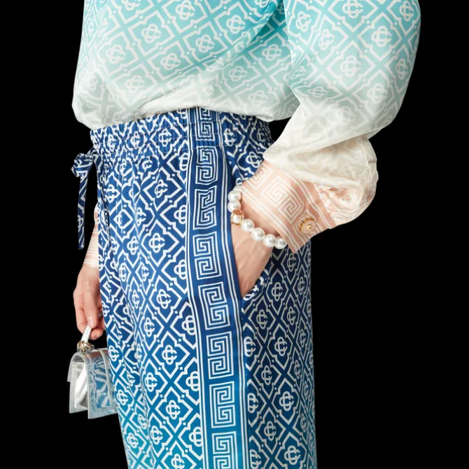 Jacquard Gradient Silk Trousers