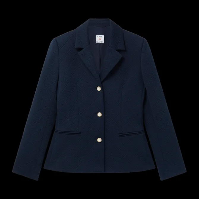 Jacquard Knit Single Breasted Jacket