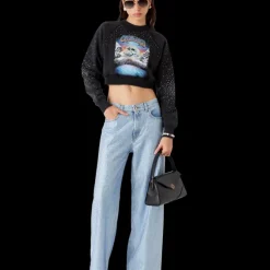 La Prémonition Crystal Embellished Cropped Sweatshirt
