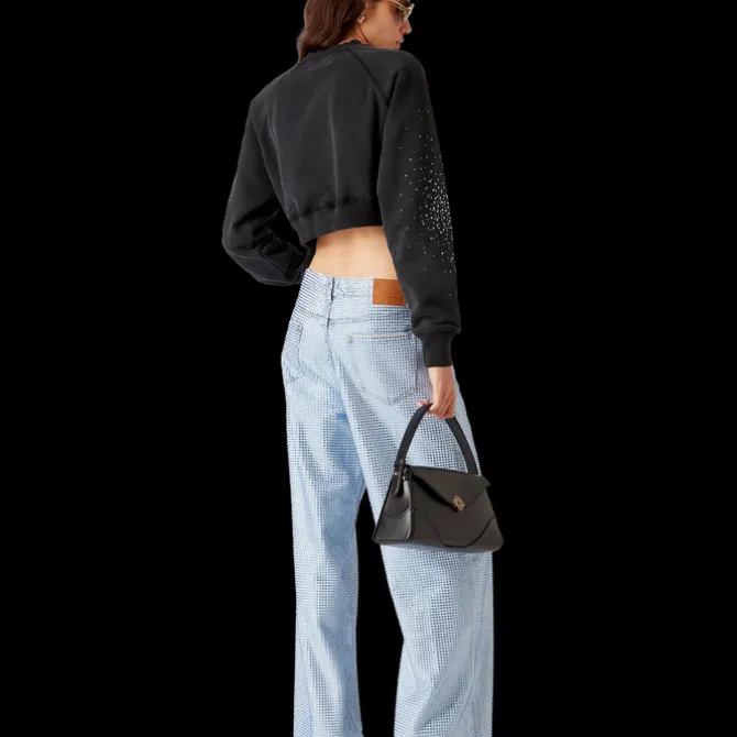 La Prémonition Crystal Embellished Cropped Sweatshirt