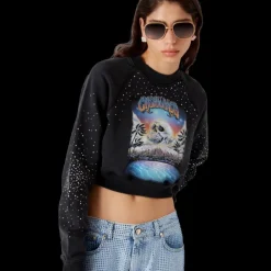 La Prémonition Crystal Embellished Cropped Sweatshirt