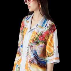 La Tornade De Rose Short Sleeve Silk Shirt