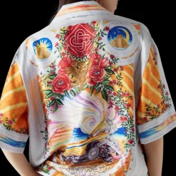 La Tornade De Rose Short Sleeve Silk Shirt