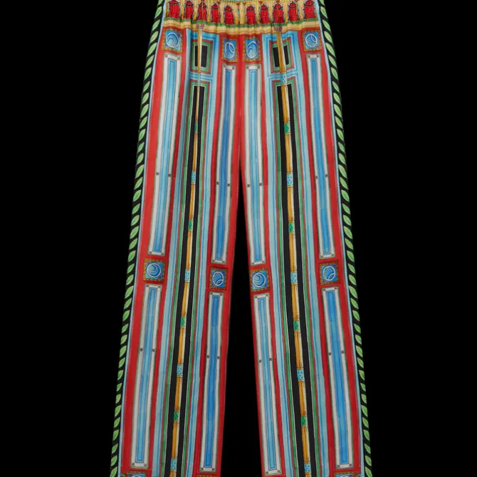 Le Palais En Fleur Silk Trousers