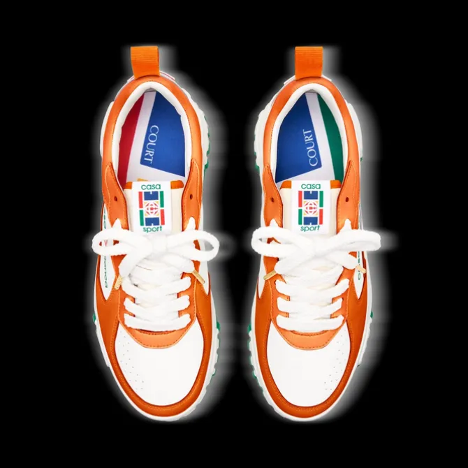 Men's Court Orange & White Sneaker