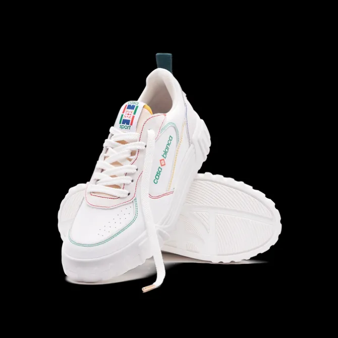 Men's Court White & Multicolour Sneakers