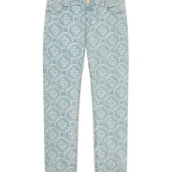 Monogram Bleached Denim Trousers