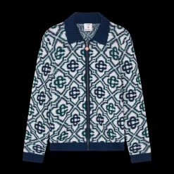 Monogram Knit Zip Jumper