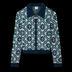 Monogram Knit Zip Jumper