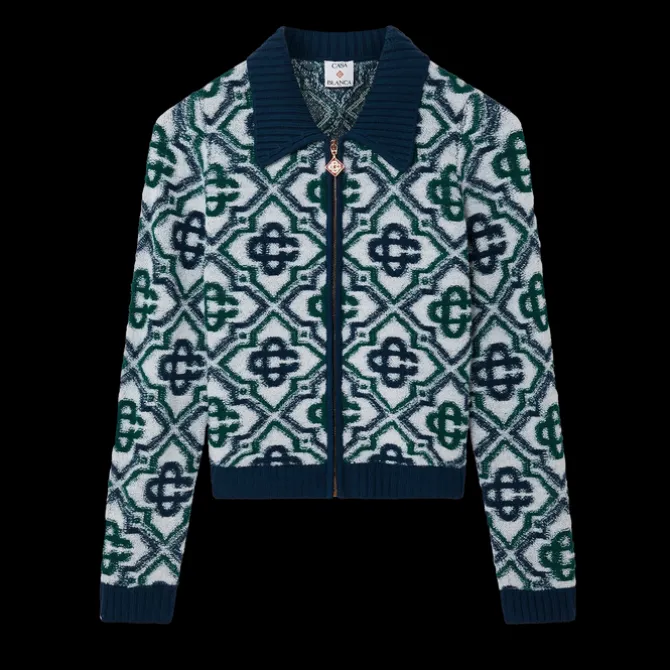 Monogram Knit Zip Jumper