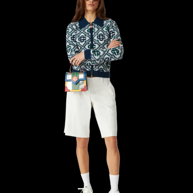 Monogram Knit Zip Jumper