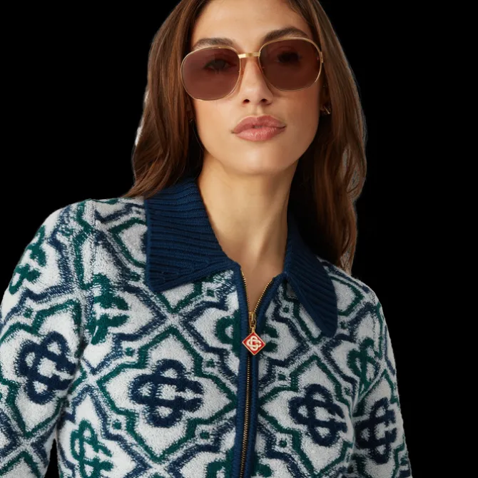 Monogram Knit Zip Jumper