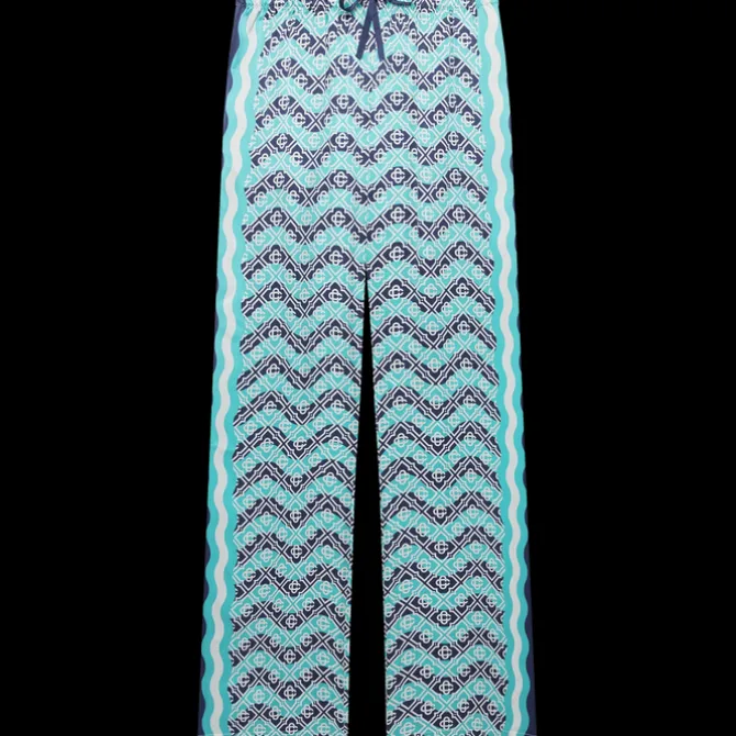 Monogram Wave Silk Trousers