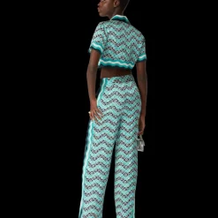 Monogram Wave Silk Trousers