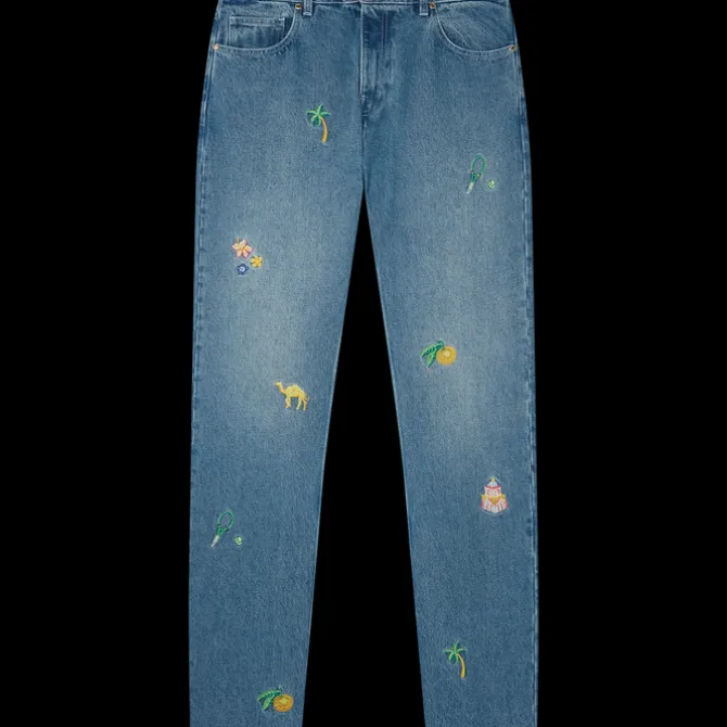 Motif Denim Jeans
