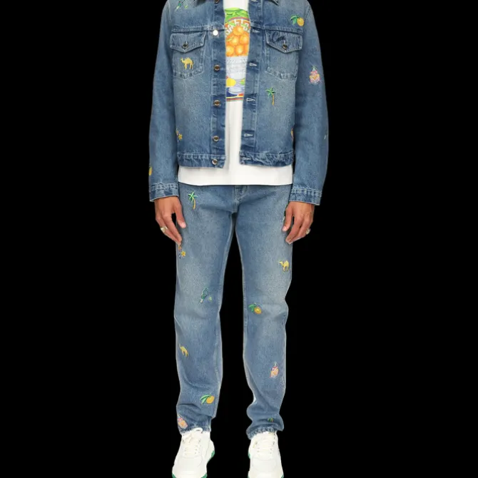 Motif Denim Jeans