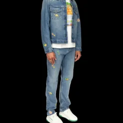 Motif Denim Jeans