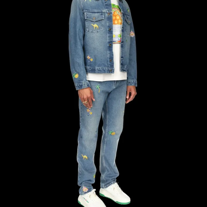 Motif Denim Jeans