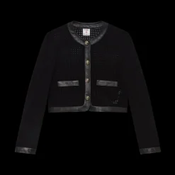 Open Weave Cropped Tailored Jacket