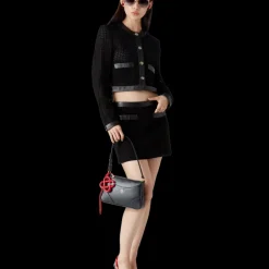 Open Weave Cropped Tailored Jacket