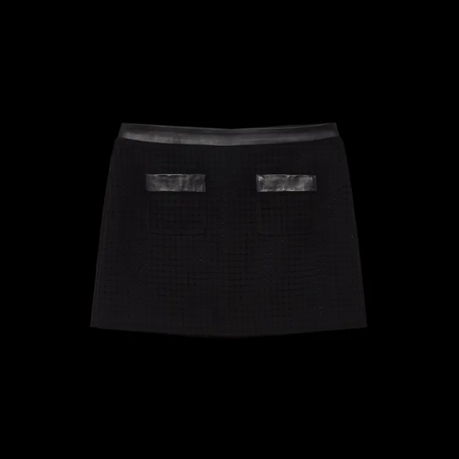 Open Weave Tailored Mini Skirt