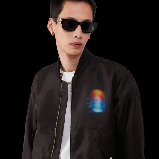 Organza Gradient Bomber Jacket