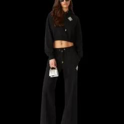 Pearl Diamond Cropped Hooded Sweatshirt