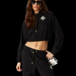 Pearl Diamond Cropped Hooded Sweatshirt