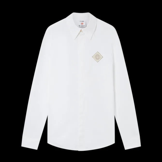 Pearl Diamond Patch Cotton Shirt
