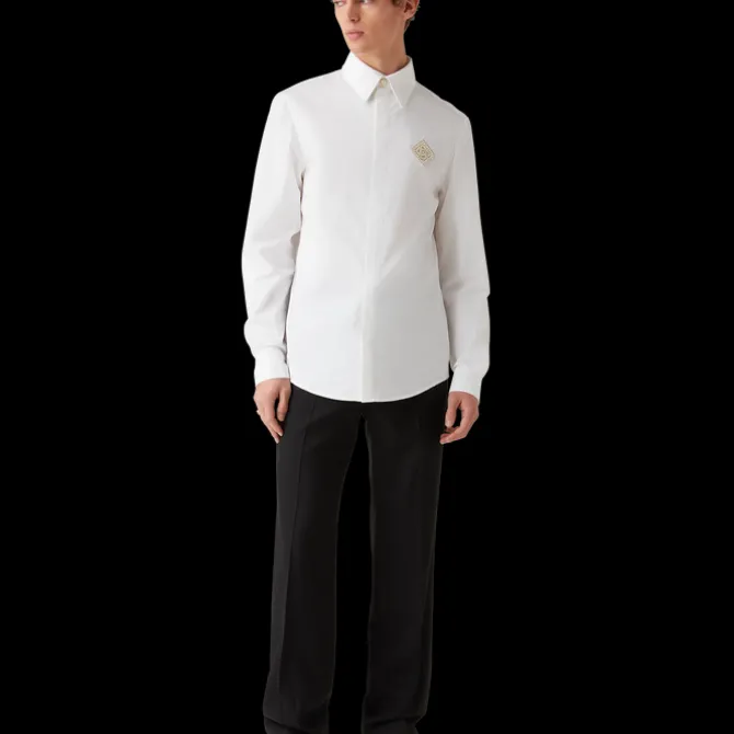 Pearl Diamond Patch Cotton Shirt