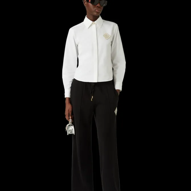 Pearl Diamond Patch Cotton Shirt